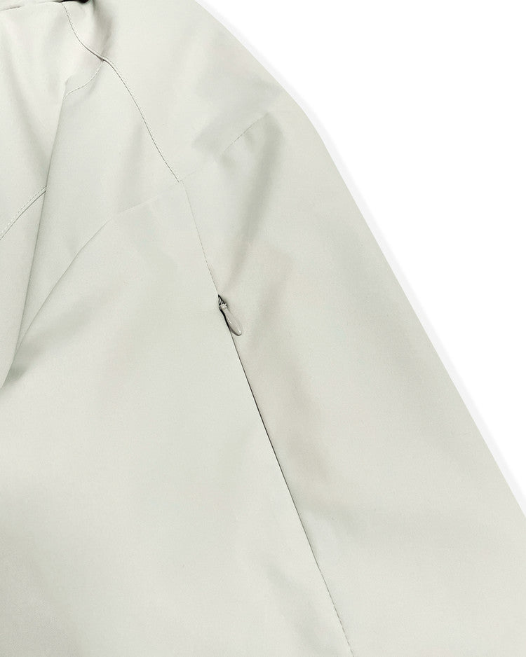 Multi zip jacket beige gray