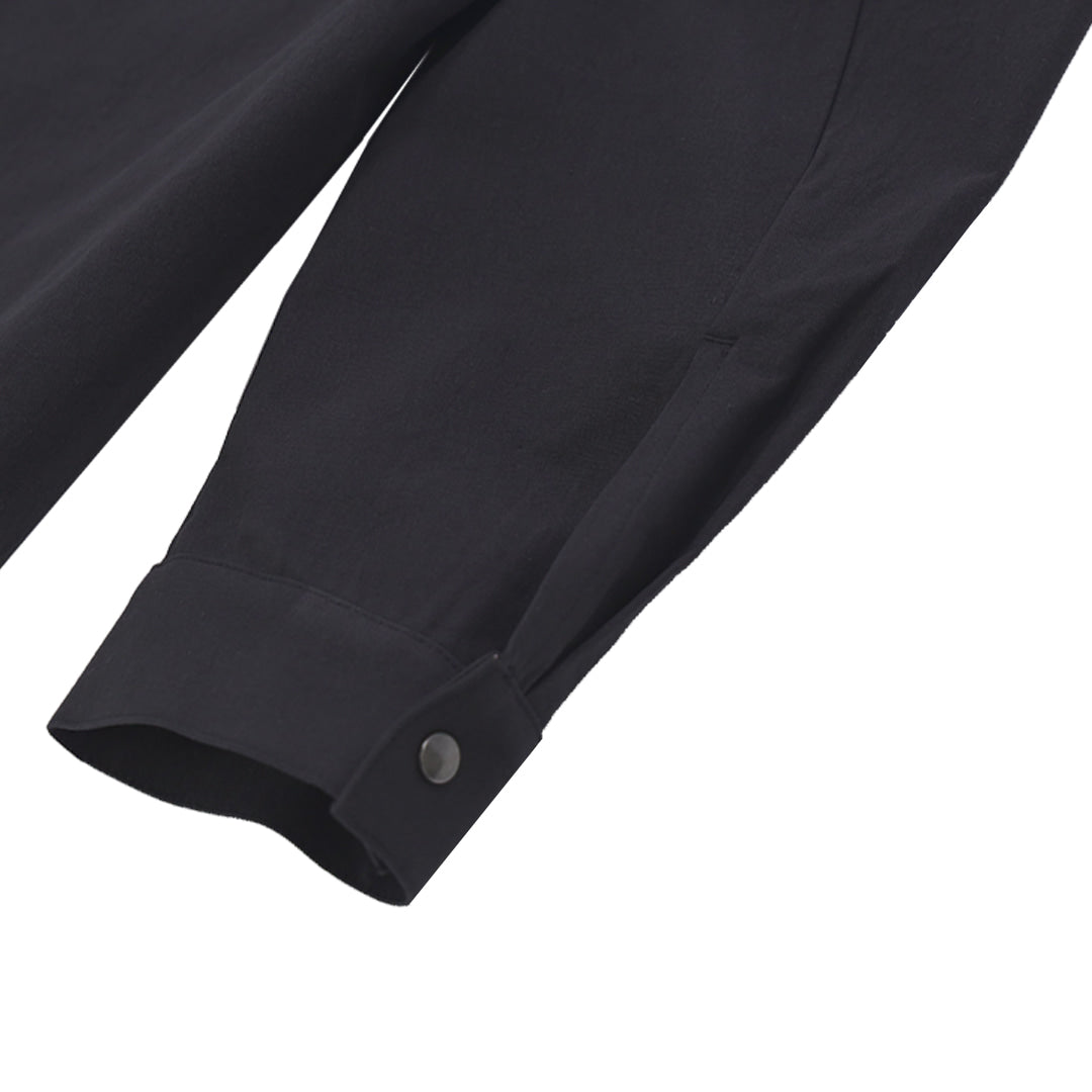 Wind collar zip shirts_ver balance(black)