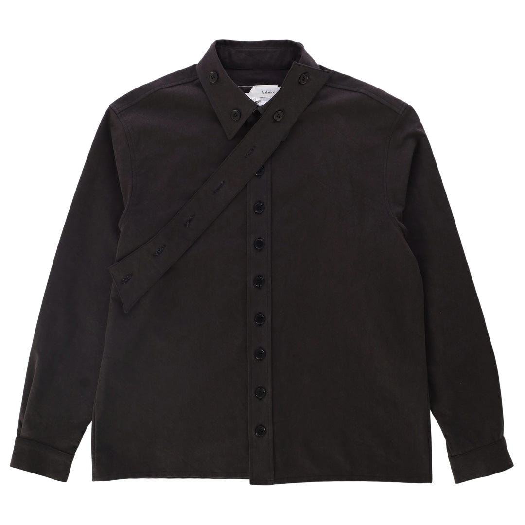 Layered collars shirts_ver imbalance (black)