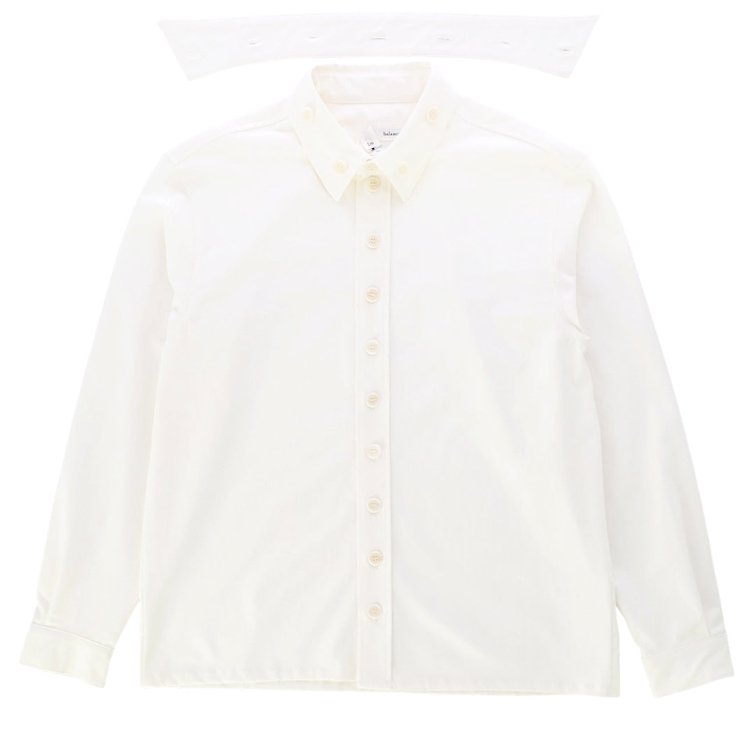 Layered collars shirts_ver imbalance (white)