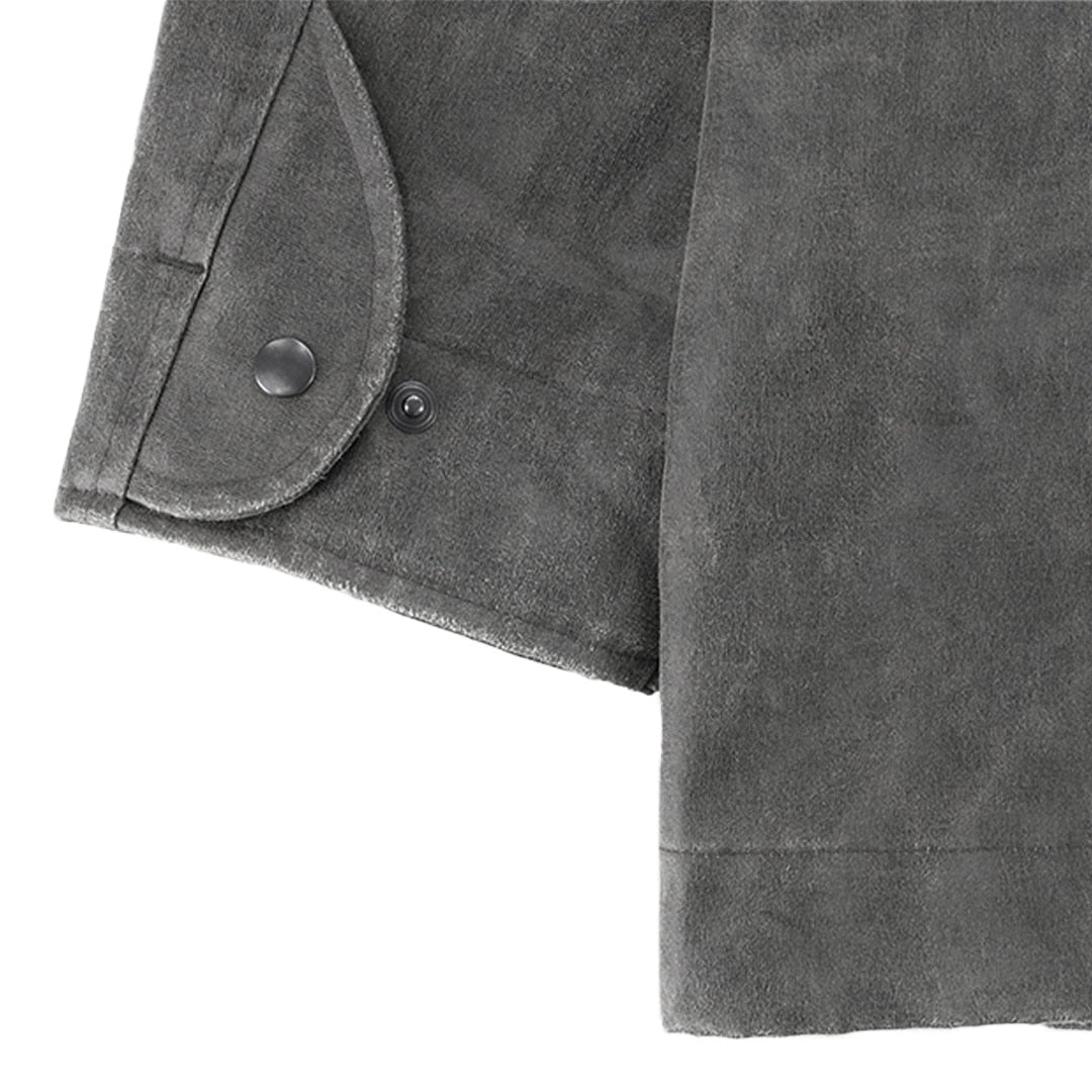 Panel collar field coat_ver imbalance (washed leather)