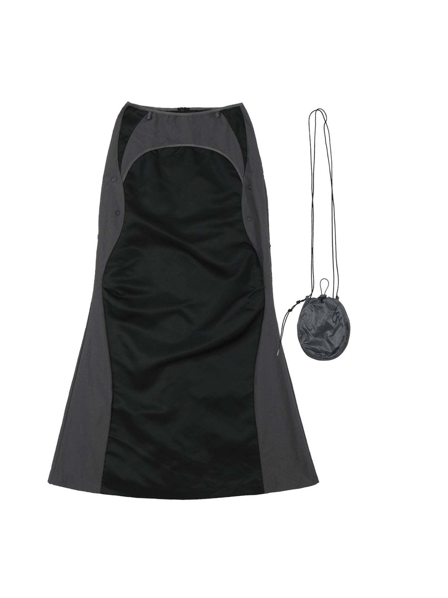 Pocket bag long skirt black