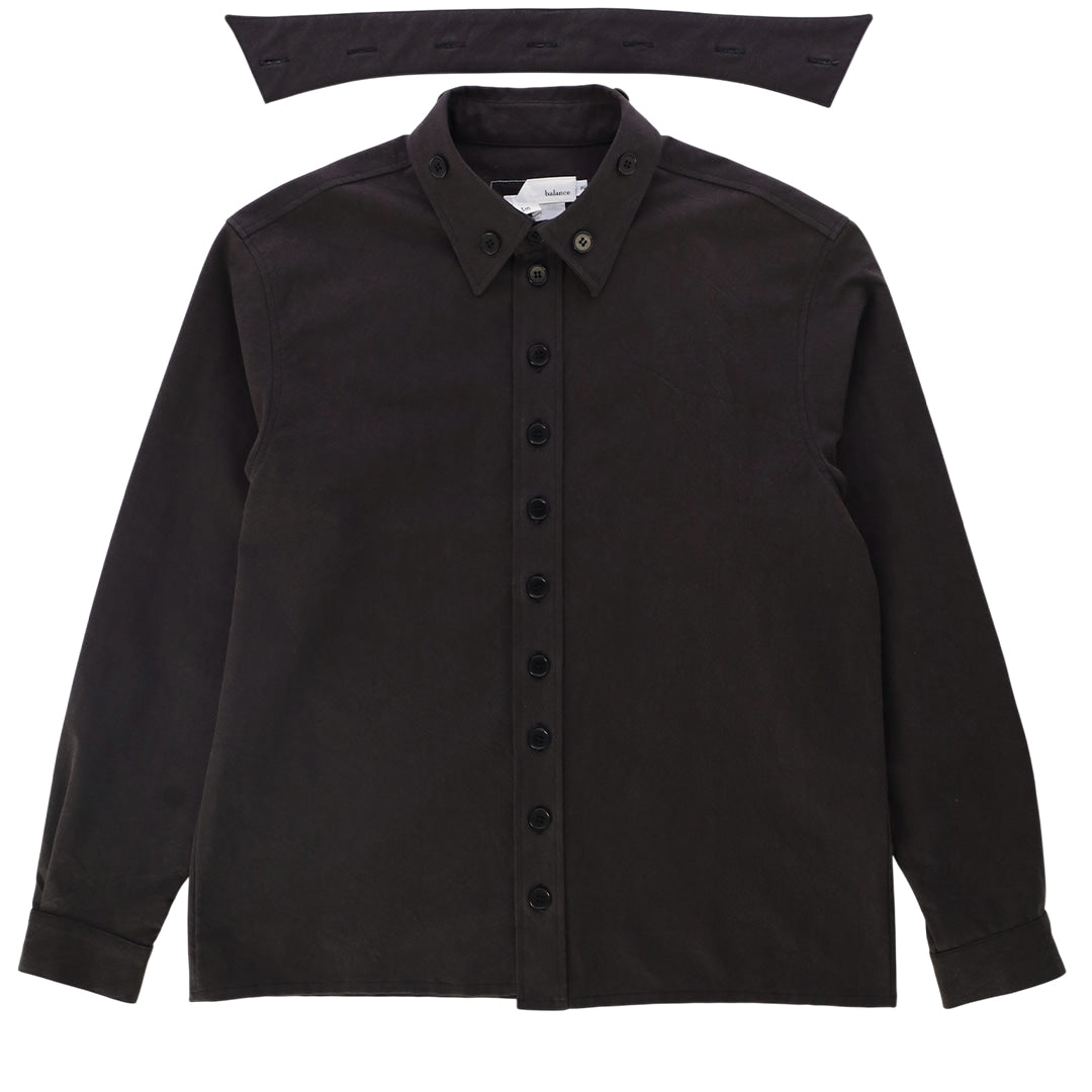 Layered collars shirts_ver imbalance (black)