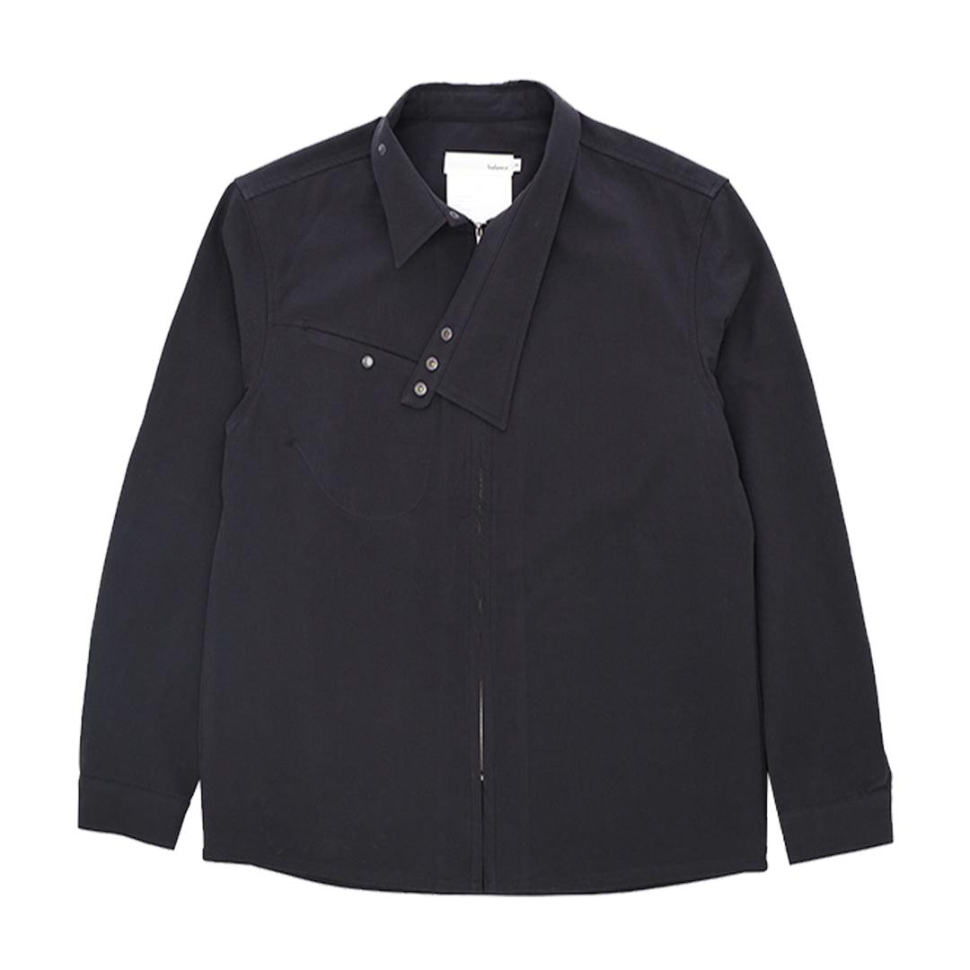 Wind collar zip shirts_ver balance(black)