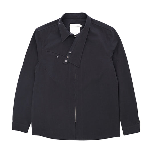 Wind collar zip shirts_ver balance(black)