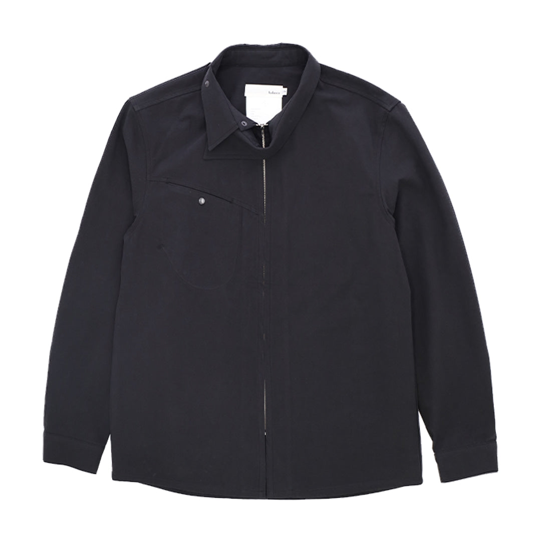 Wind collar zip shirts_ver balance(black)
