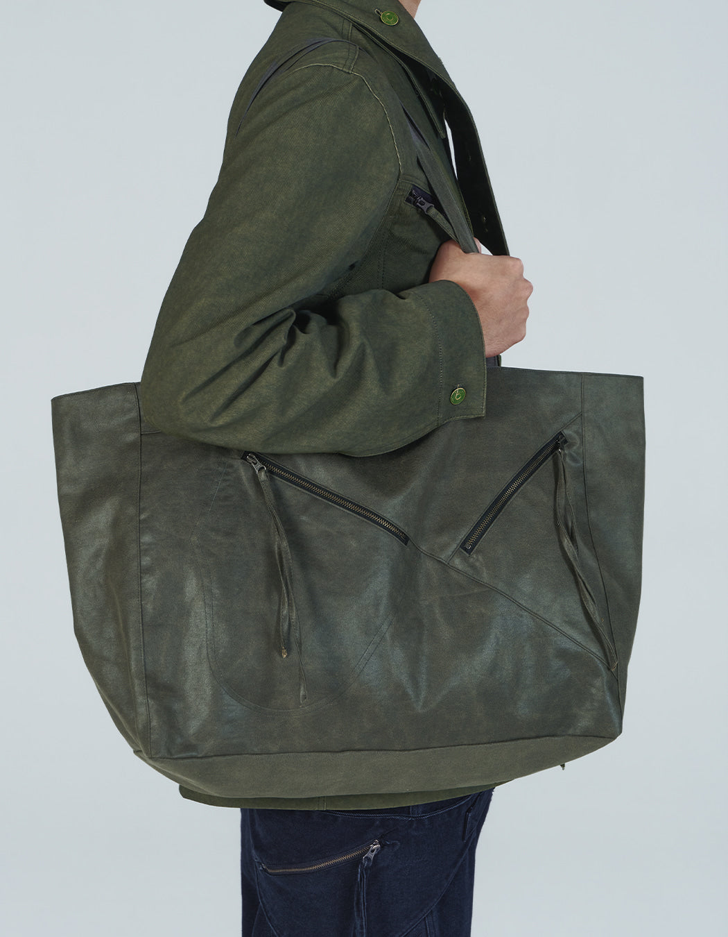 Zip pocket bag_ver balance (green)