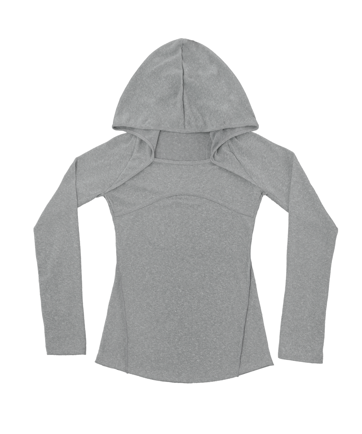 Wrap bolero knit hoodie grey