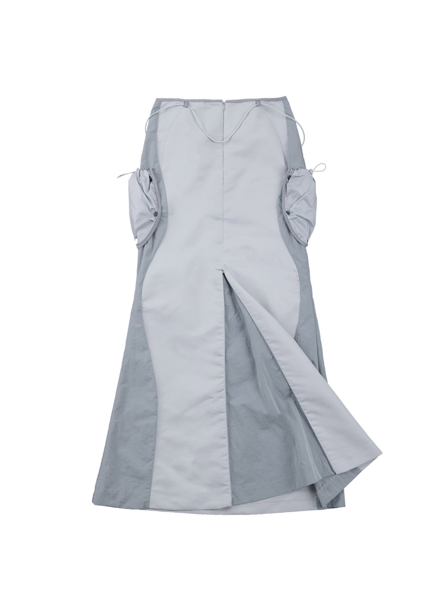 Pocket bag long skirt grey