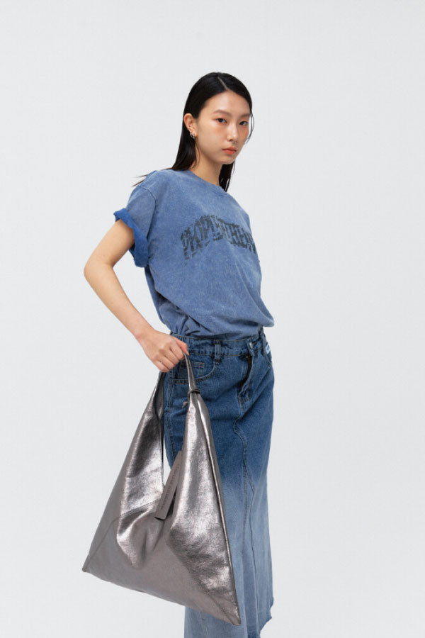 A Pack leather shoulder bag silver