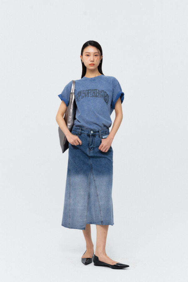 Signature Ocean Pigment T-shirt blue