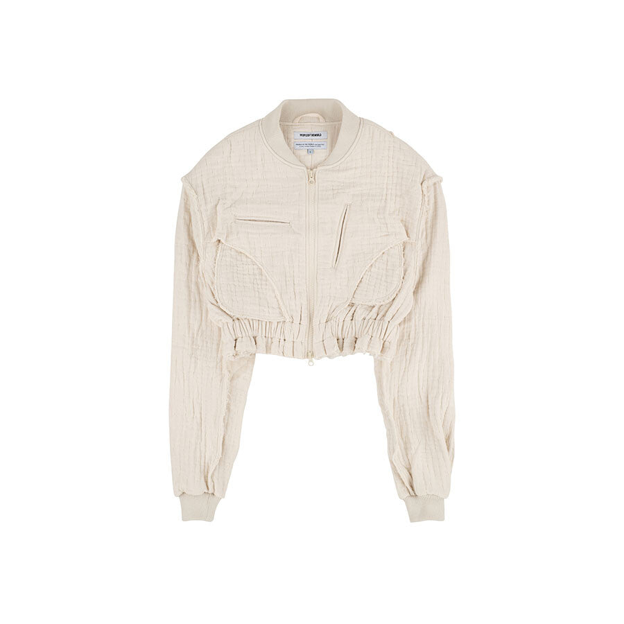 Divided way zip up jumper ivory
