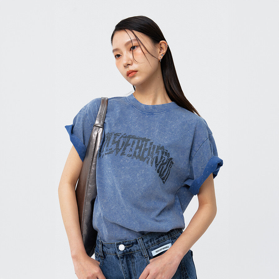 Signature Ocean Pigment T-shirt blue
