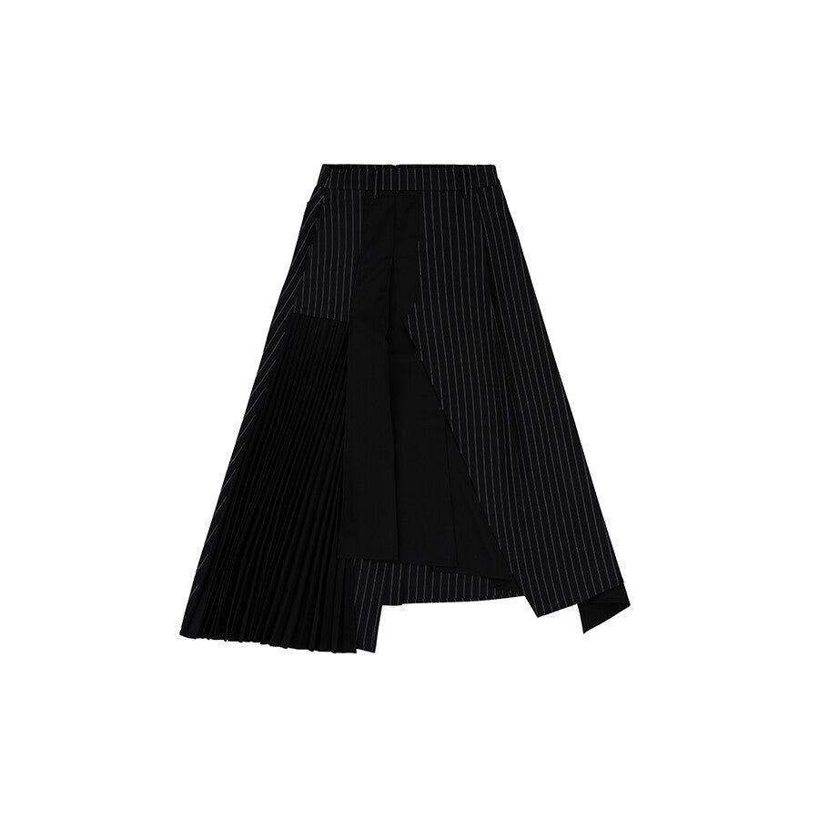 Stripe unbalanced A- line skirt
