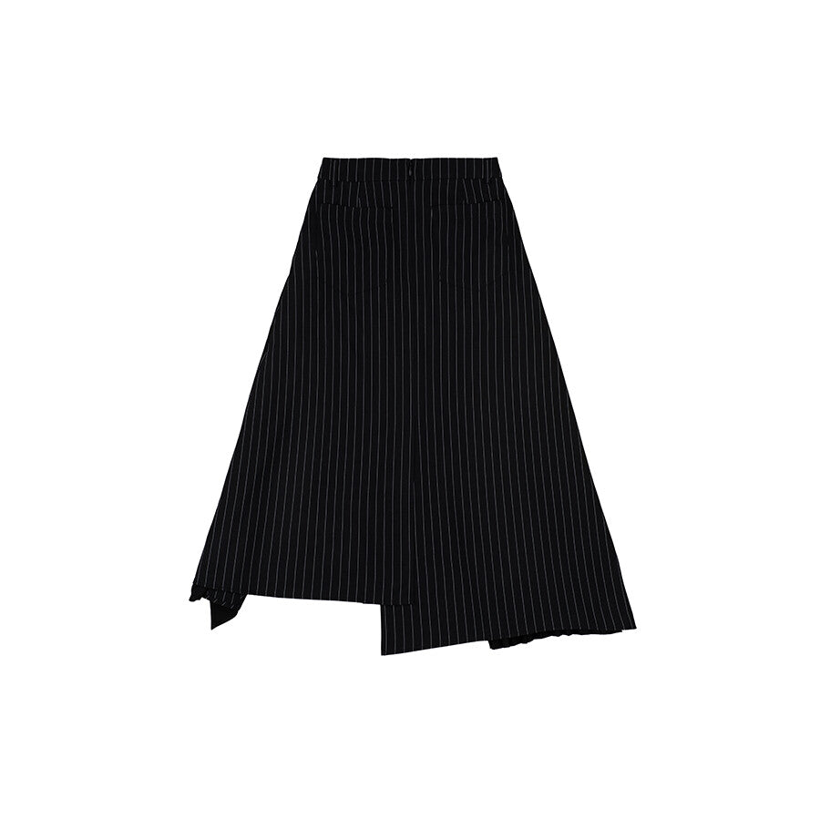 Stripe unbalanced A- line skirt