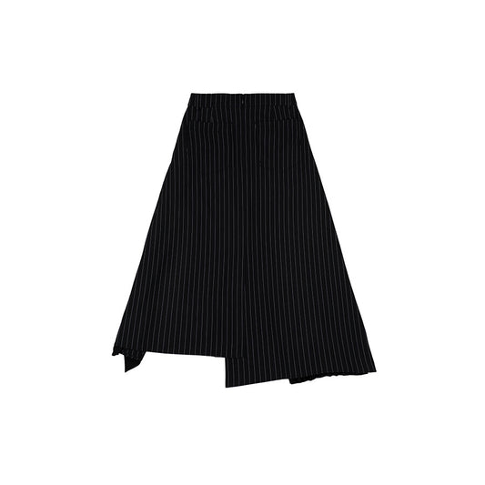 Stripe unbalanced A- line skirt
