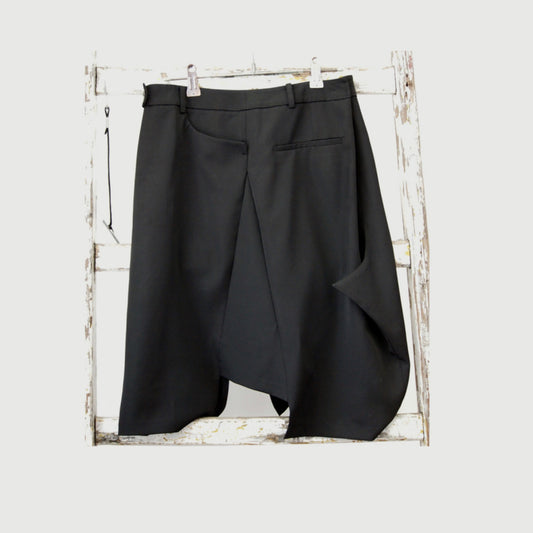 Deconstructed pants skirt