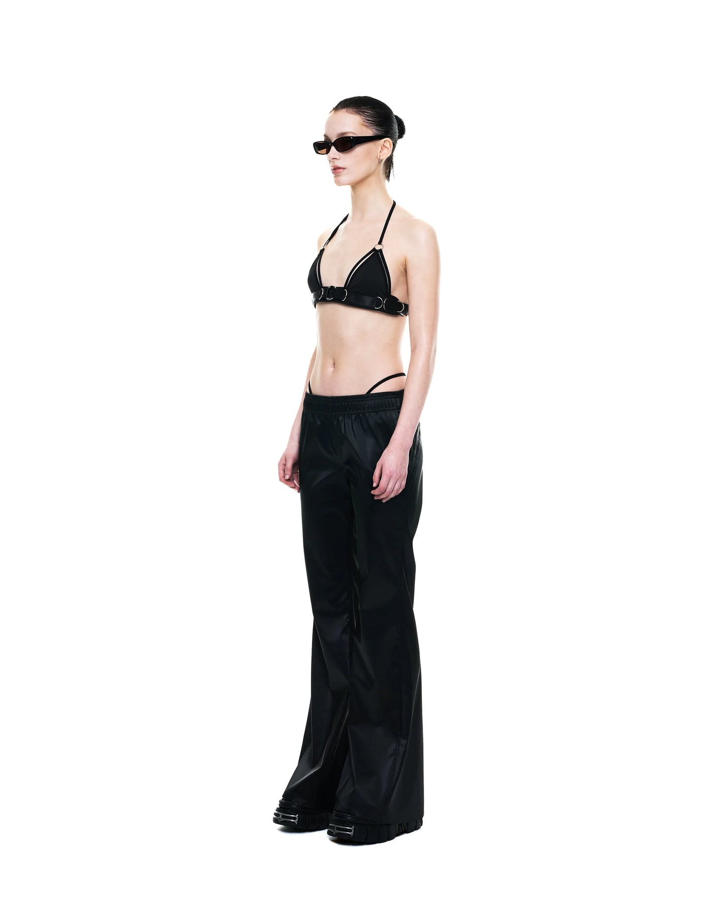 Matallic flared trousers