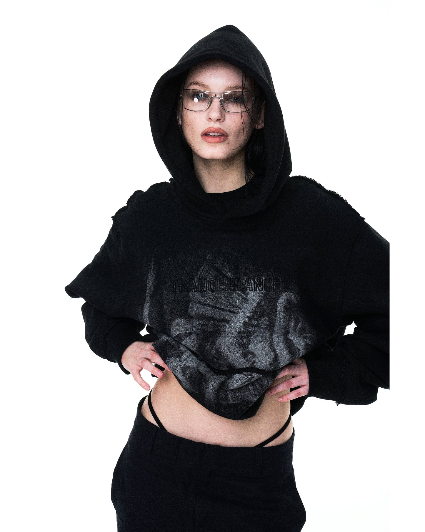 Tcd-rave crop hoodie