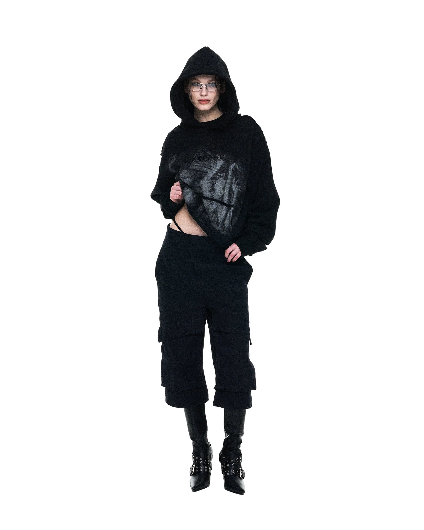 Tcd-rave crop hoodie