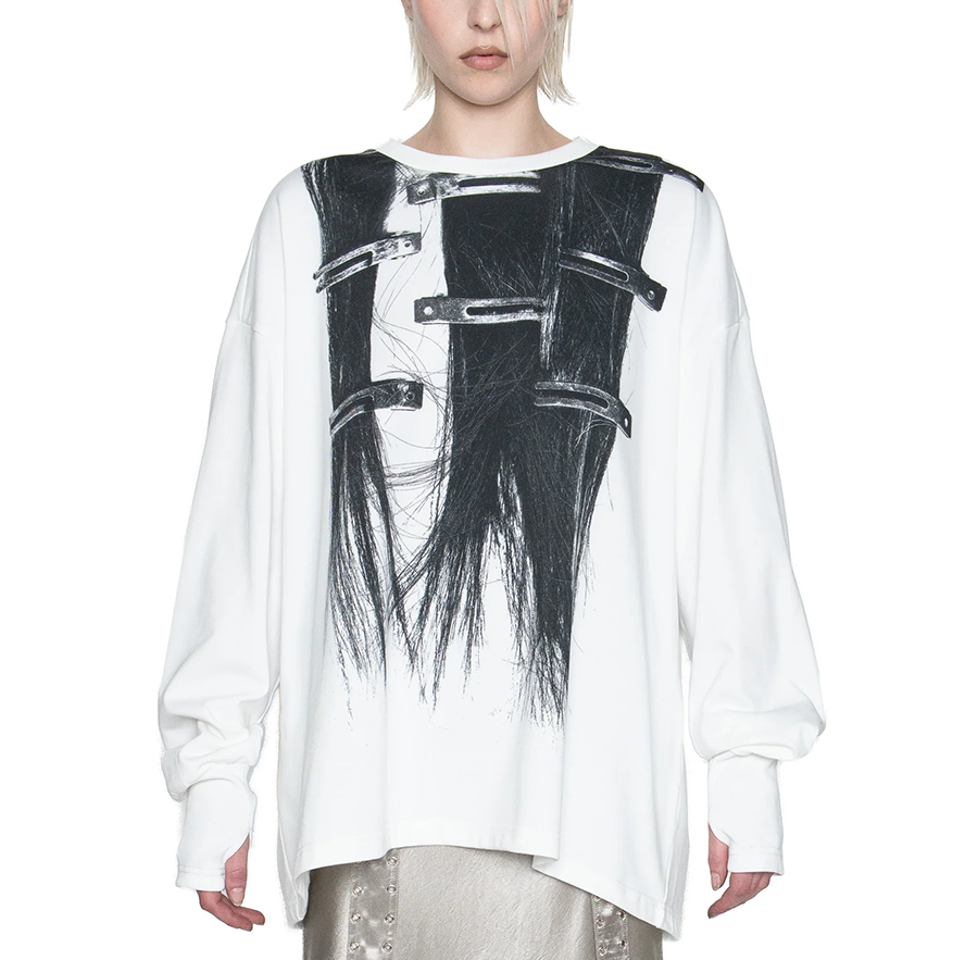 Borrowed hair printed sweater