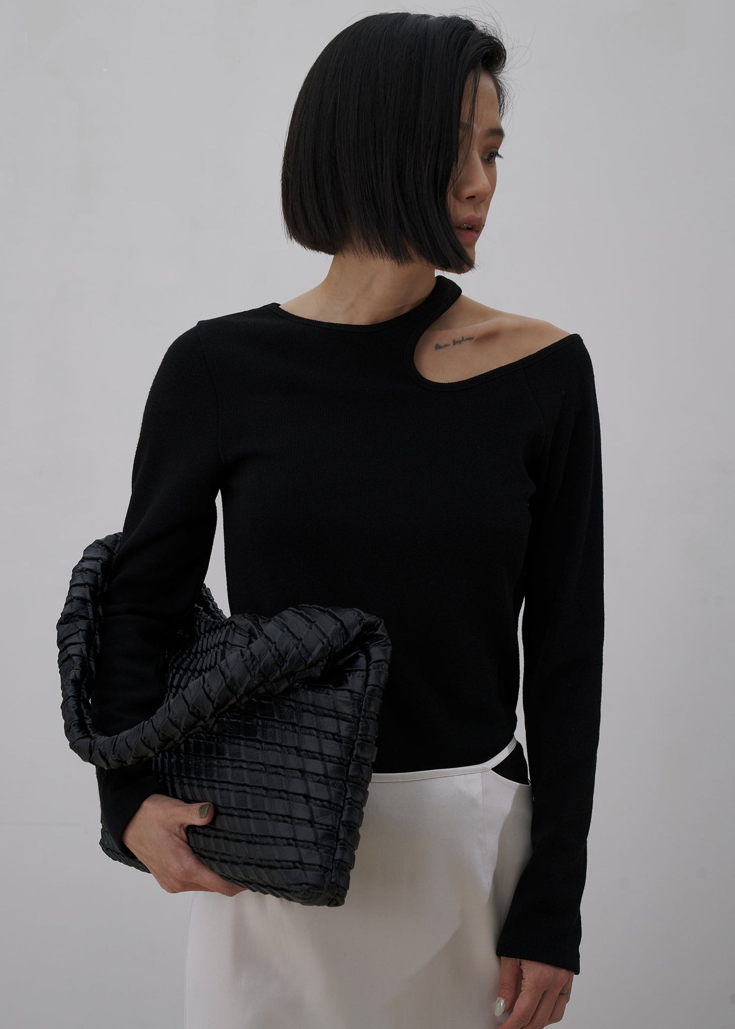 Textured Hobo Bag_Black