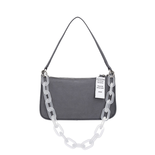 Envelope Suede Leather Bag_Gray