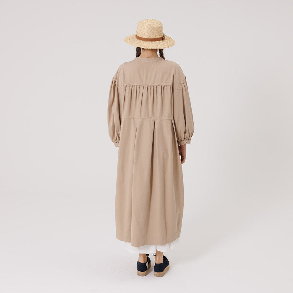 Volume sleeve pintuck dress