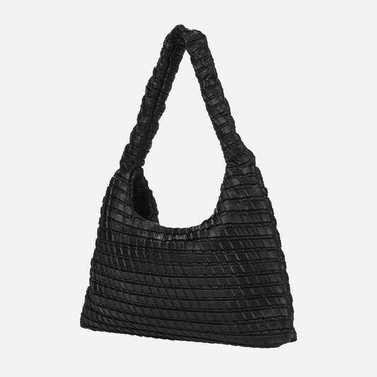 Textured Hobo Bag_Black