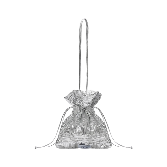 Crinkle Shoulder Bag_Silvery Silver